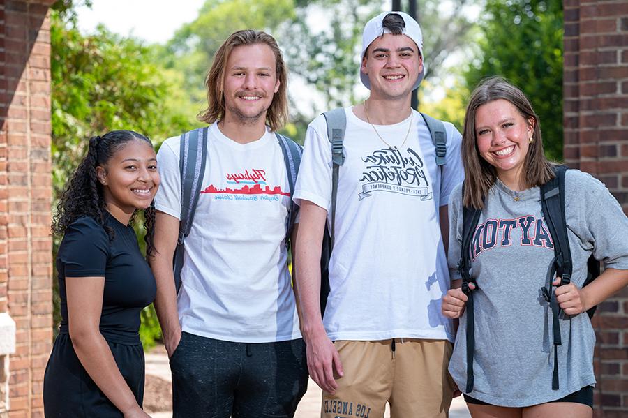 ${ Students outside on campus }